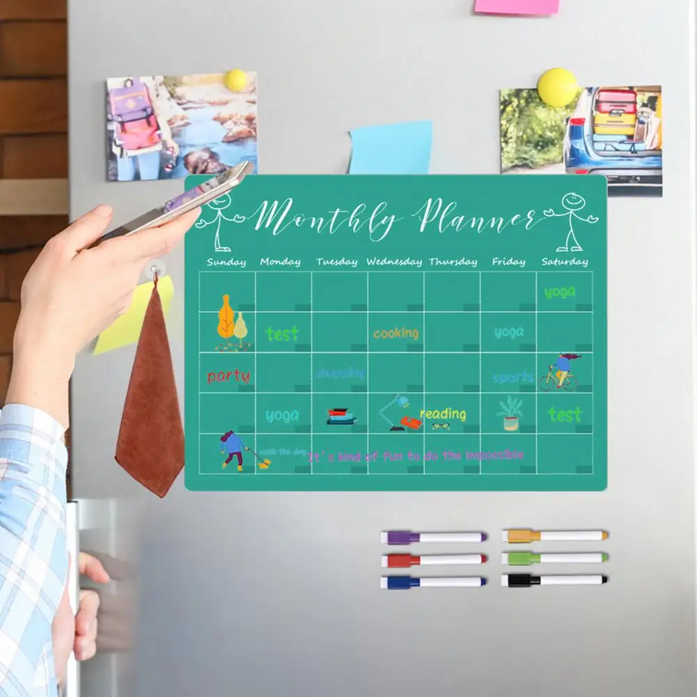 

Refrigerator Weekly Planner Magnetic Whiteboard Weekly Planner Set 9pcs for Fridge with Dry-erase Message Board Writing for Home