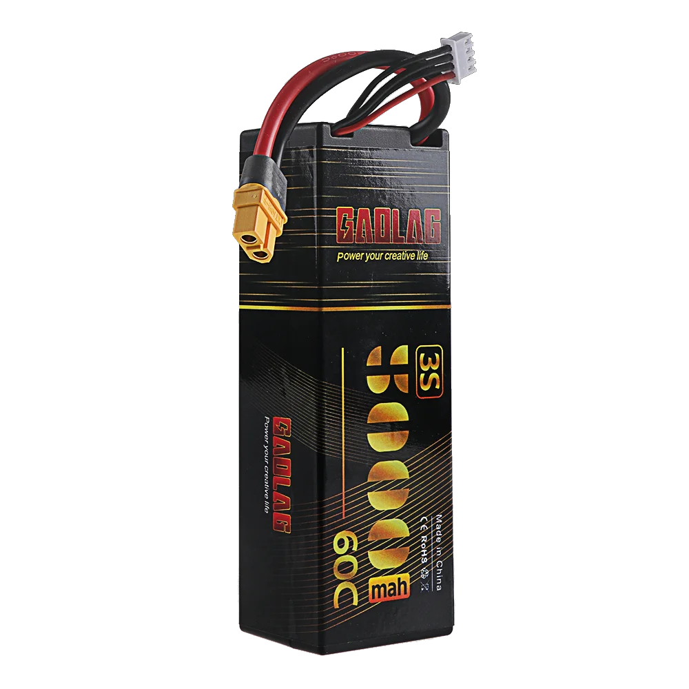 Batterie LiPo 3S 11.1V 5000mAh 60C avec câbles et connecteurs, idéale pour drone RC