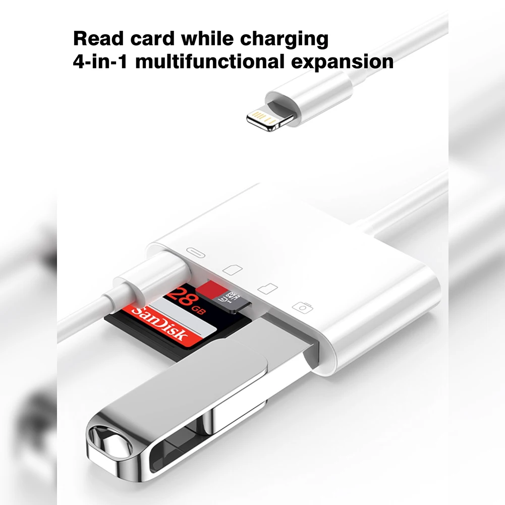 4in1 lightning to SD TF Card Reader Charging Converter For iOS Card Reader OTG Adapter For iPhone 14 13 12 Pro Max iPad