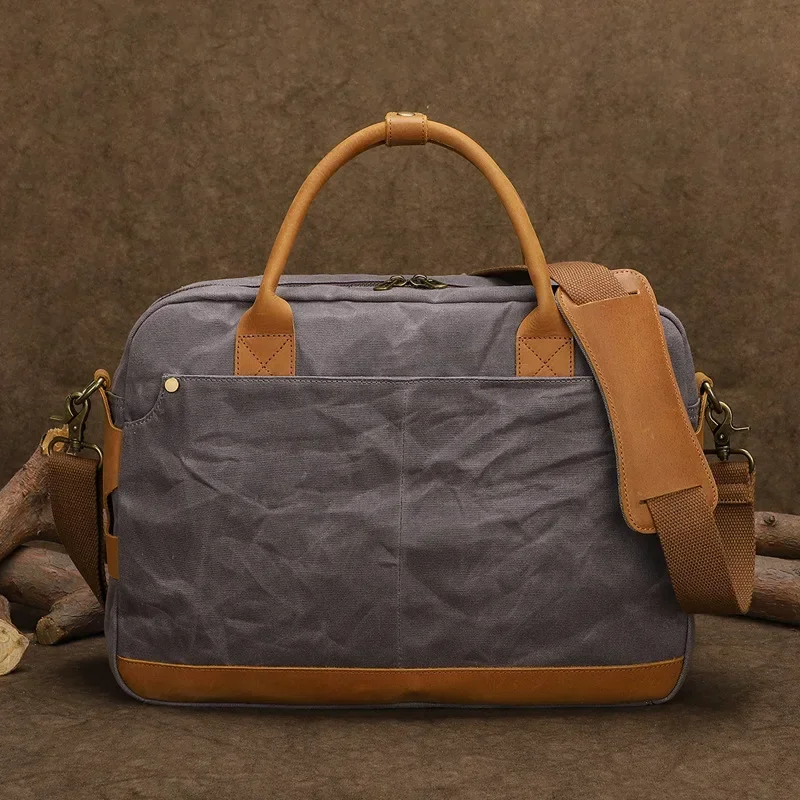 

Retro Crazy Horse Leather One Shoulder Crossbody Bag Casual Fashion Genuine Leather Men's Bag Large Capacity Portable Briefcase