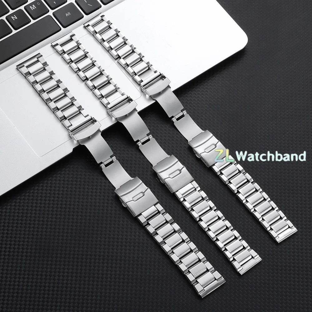 Premium Stainless Steel Men's Sport Watch Band - Universal Metal Wristband Replacement Bracelet