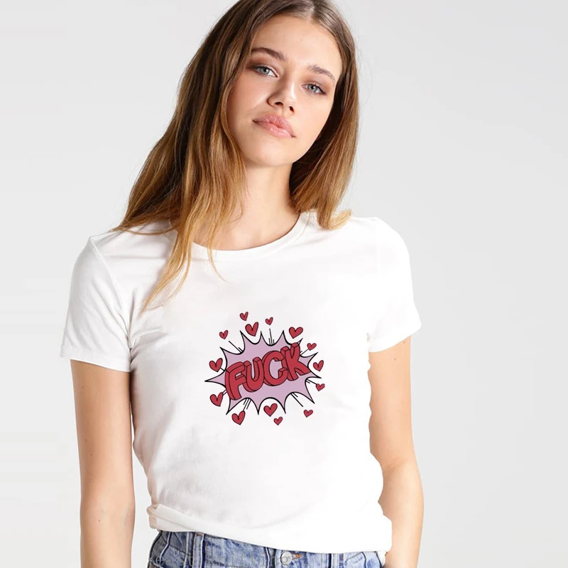 T shirt summer American print Spice Girl trend slim-fit short round neck short sleeve show midriff