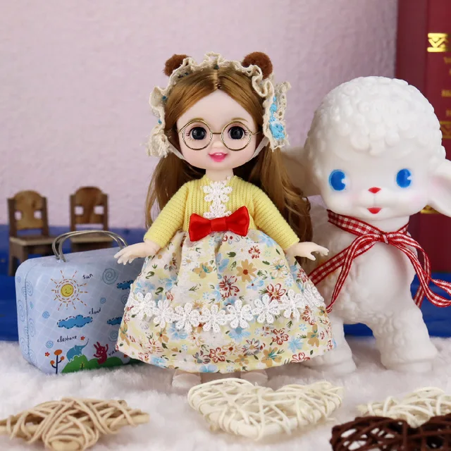 1/12 BJD 17cm Princess Cute Dress Up Dolls 2022 New Suit Girl Child Cute Toys Clothes Accessories Birthday Gifts 4