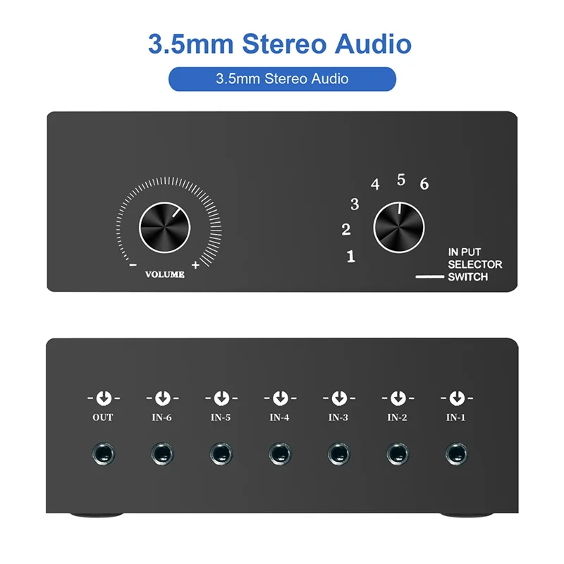 B47C 헤드폰 앰프 ABS 6 In 1 Out 헤드폰 스위처 휴대용 Hifi 헤드폰 앰프 헤드폰 앰프