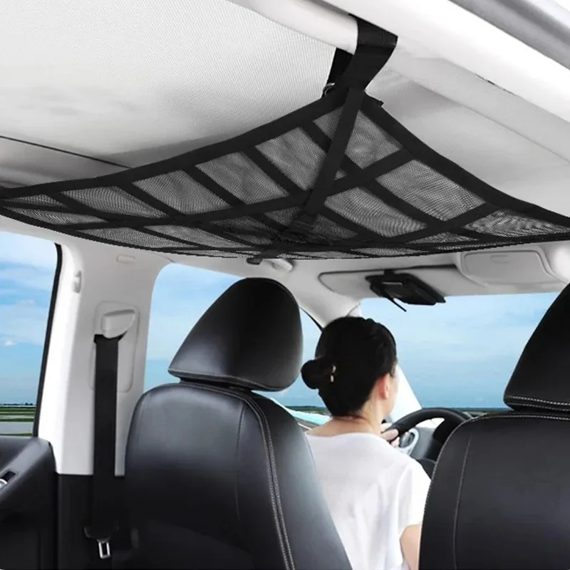 차량 루프탑 천장 카고 네트 포켓 메쉬 정리 가방, SUV, 밴, 캠핑, 택시용 범용 수납 정리 안티 처짐 러기지 가방