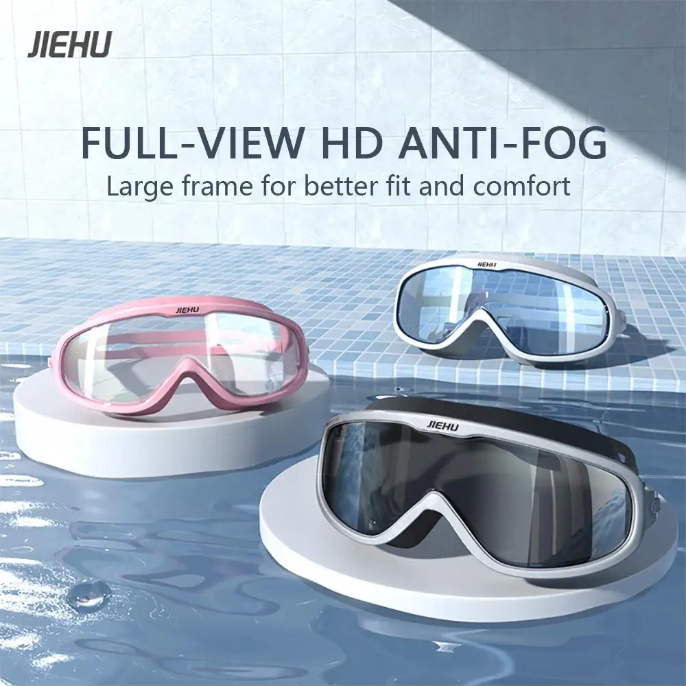 Professional Swimming Goggles Men Women Adults Earplugs Anti-fog HD Big Frame Swimming Glasses UV400 Diving Water Sports Eyewear 2