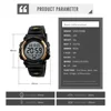 SKMEI 1266 LED light Display Digital Children's Watches For Boys Girls Watch Alarm Clock 5Bar Waterproof Kids Wristwatches 6