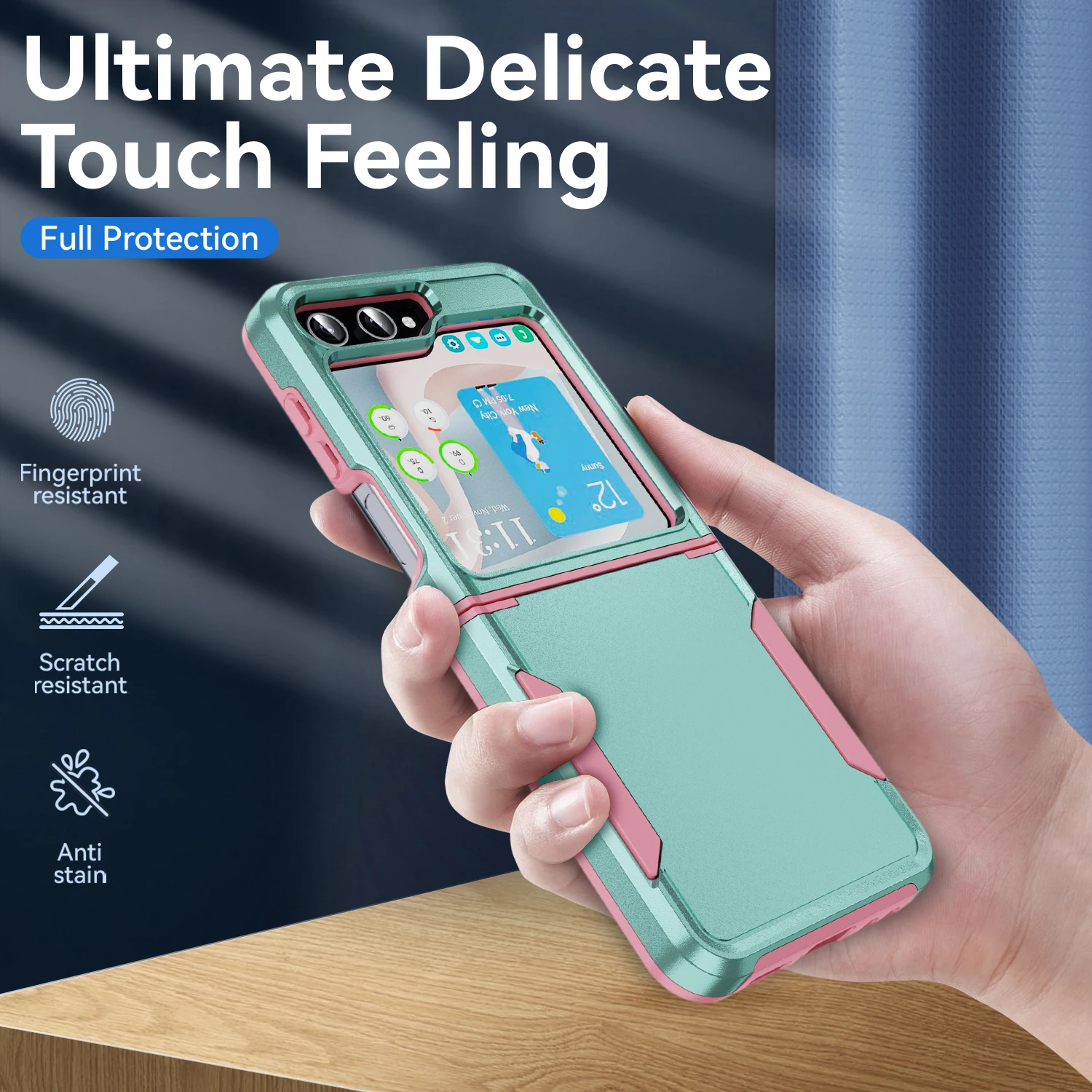 삼성 갤럭시 Z 플립 4 5g Z 플립 5 용 충격 방지 폰 케이스, 3 in 1 하이브리드 아머, 실리콘 헤비 듀티 보호 후면 커버