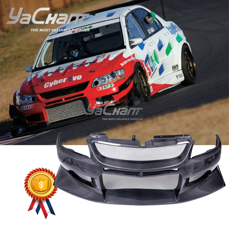 

Car-Styling CF Carbon Fiber Voltex Cyber Ver Style Front Bumper Fit For 2004-2007 Mitsubishi Lancer Evolution 8-9 EVO 8 EVO 9