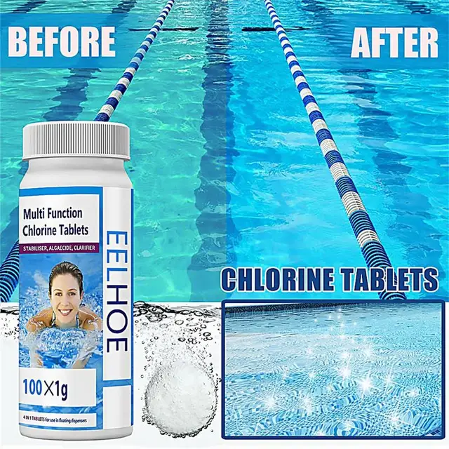 100Db/Dobozos Úszómedence Tisztító Tabletta Klór Bróm Tabletták Úszófürdő Pezsgőfürdő -Tisztító Készletek - Image 5