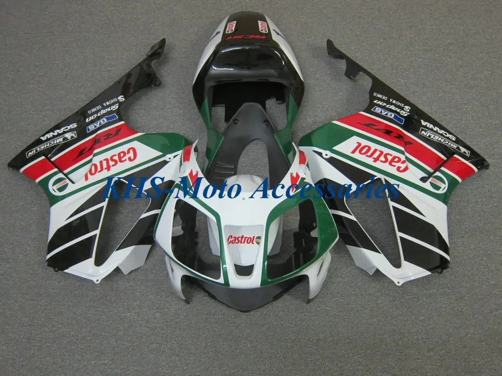 오토바이 페어링 키트, 혼다 VTR1000 SP2 00 01 02 03 VTR RC51 1000 2000 2001 2002 2003 레드 화이트 그린 차체 세트