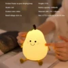 Kawai Pear Night Light With Legs Touch Sensor Portable Led Silicone Lamp Nursery Decor For Toddler Baby Christmas New Year Gift 3