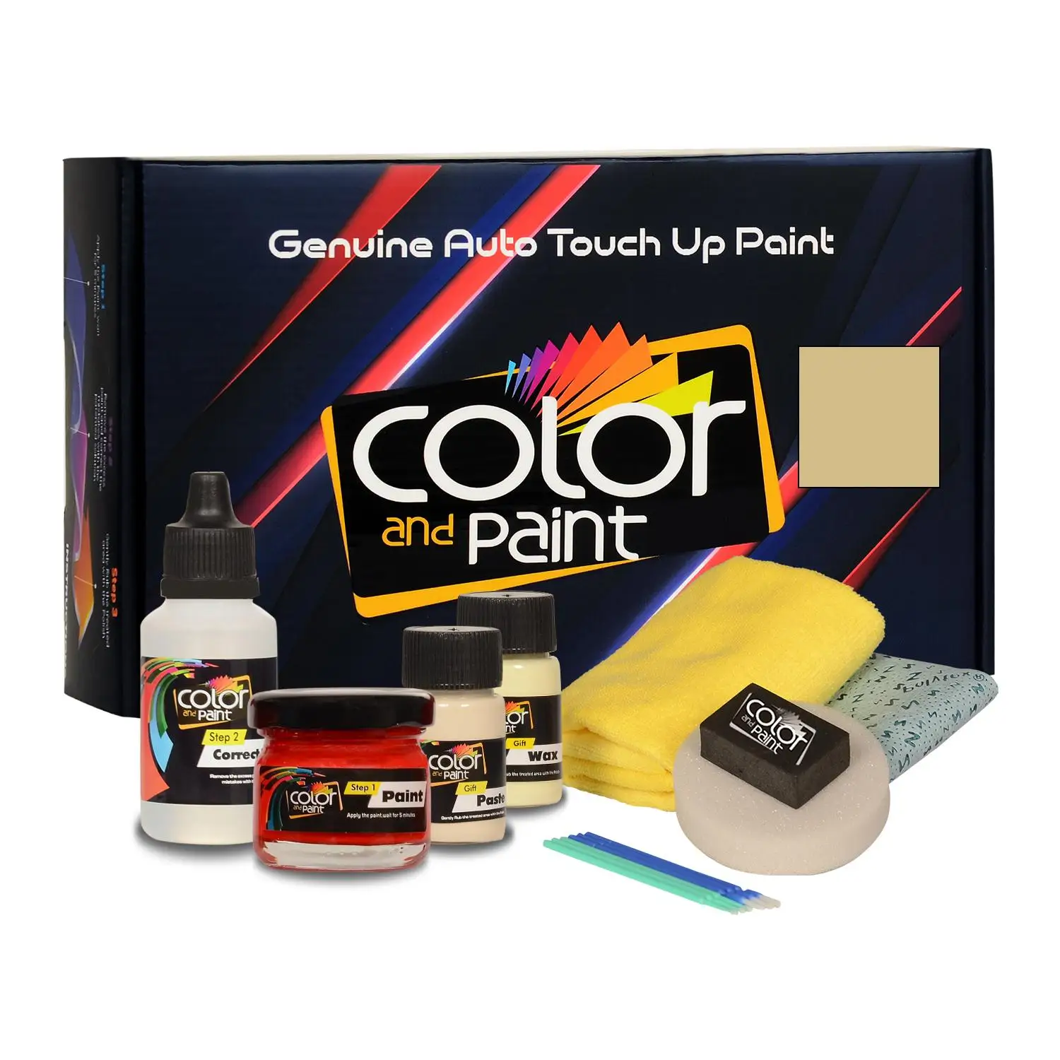 

Color and Paint compatible with Nissan Automotive Touch Up Paint - LIGHT GOLD MET - E23 - Basic Care