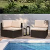 Patio Furniture Sofa Sets Outdoor All-Weather Sectional Corner and Armless Sofa ( 2 PCS Patio Sofa Set) 4