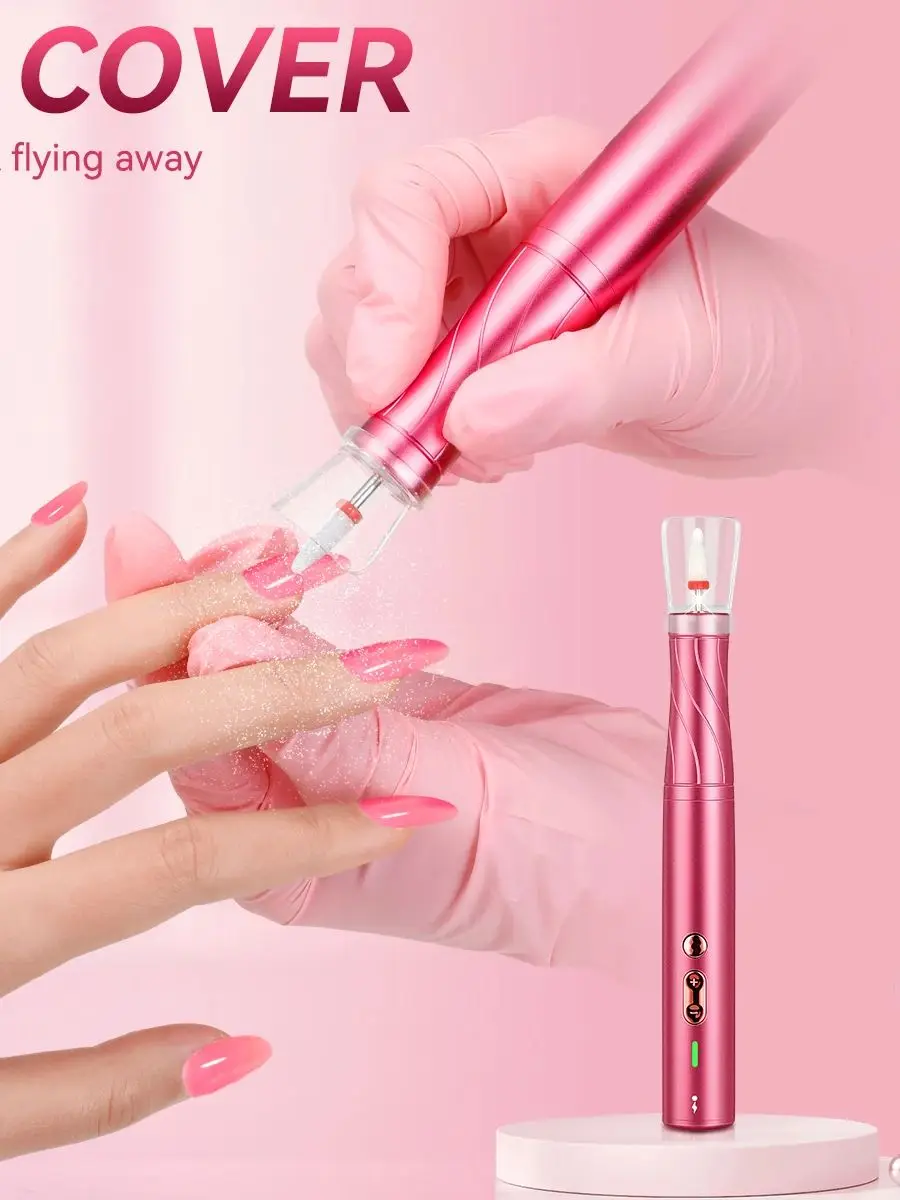 Electric Nail Drill 30000RPM with LED Light Manicure Machine Charging Nail File Polishing Nail Drill Pedicure Tools 2