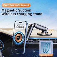 15W Car Magnetic Wireless Charger Holder 360 Rotation Metal Adjustable Angle in Car Stand For Iphone 15 14 13 12 Pro Max Samsung - Image 5