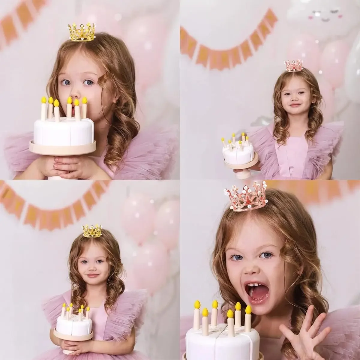 5/25Pcs Mini Golden Plastic Crowns for Craft Decoration, Cake Decor, Princess Queen Cro... - SKU PCCD1557 - UGI Packaging