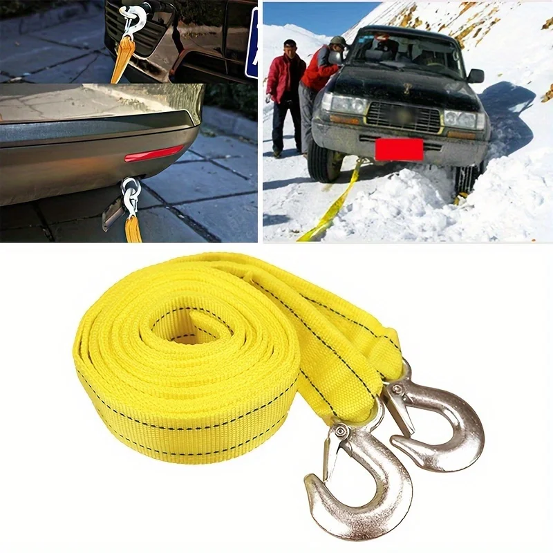 Heavy Duty Yellow Nylon Towing Strap for Vehicle Recovery