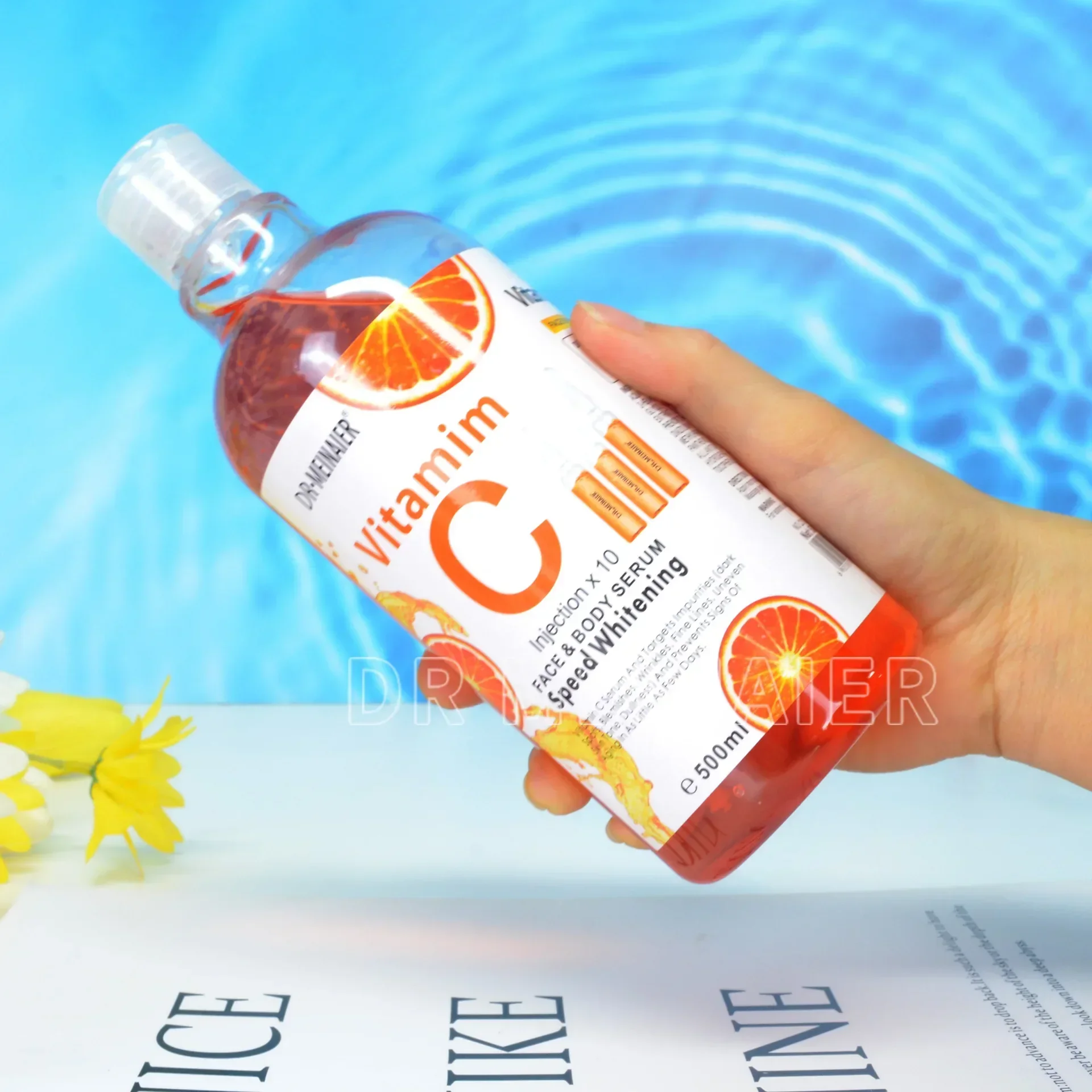 500ml Hyaluronic Acid, Nicotinamide Vitamin C AHA Face Serum Spots Eraser Corrector Whitening Moisturizing Lightening Body Serum 5