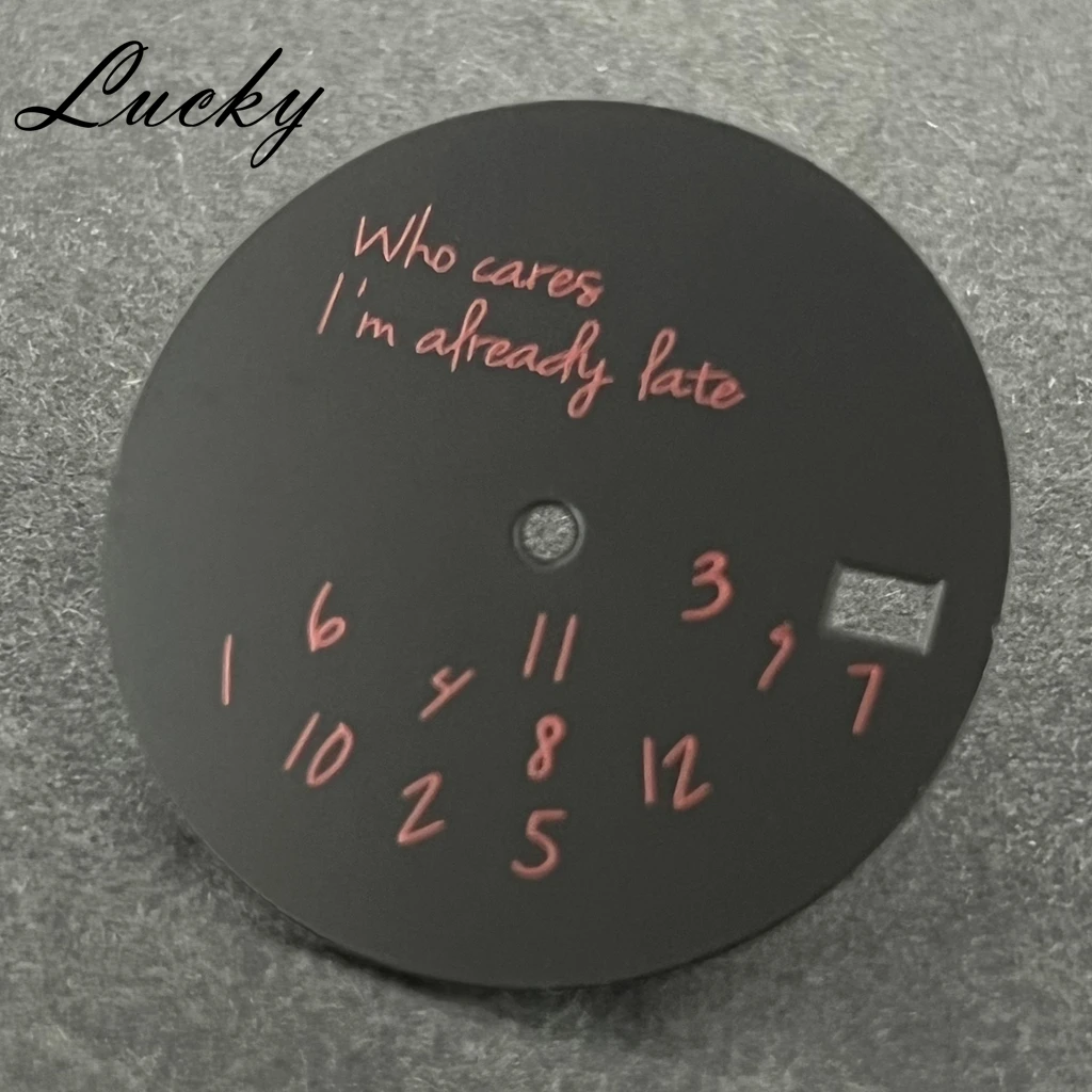 High Quality Hands + Watch Dial Set 28.5mm DIY Watch Faces Fit NH35/4R36 Movement Who Cares Lt's Already Late Accessories 