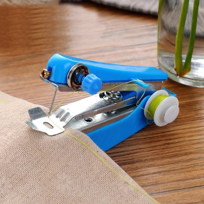 1pc Portable Mini Manual Sewing Machine Simple Operation Sewing Tools Sewing Cloth Fabric Handy Needlework Tool LYQ 5