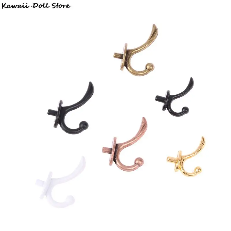 2Pcs 1:12 Dollhouse Miniature Furniture Mini Metal Clothes Coat Hook Rack Wall Hangers Modle Toy Doll House Bathroom Accessories 5