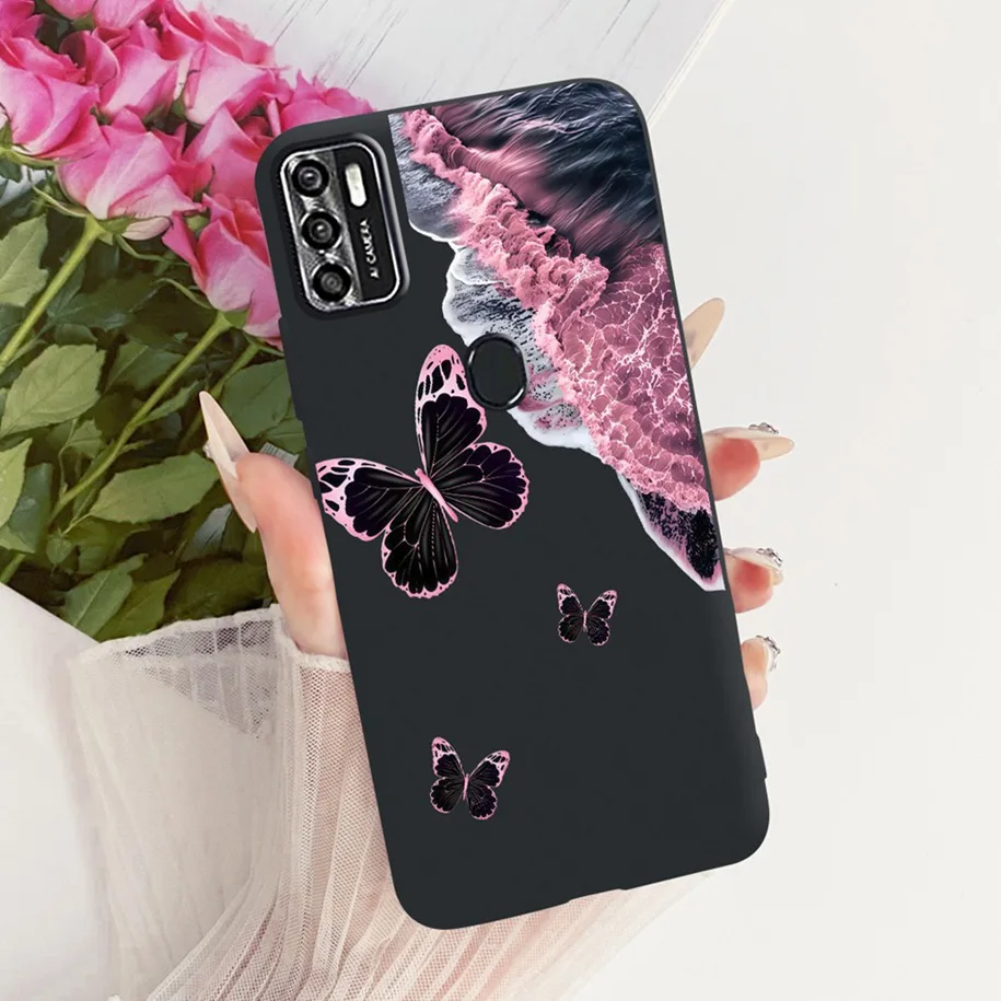 Floral Soft Black Silicone Bumper Phone Cover