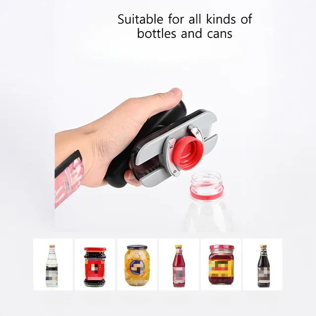 ที่เปิดกระป๋องแบบแมนนวลสำหรับผู้สูงอายุ – ขอบเรียบ, ด้ามจับจับง่าย, ที่เปิดขวดในตัว, ป้องกันสนิมและอุปกรณ์ครัวแบบพกพา 5