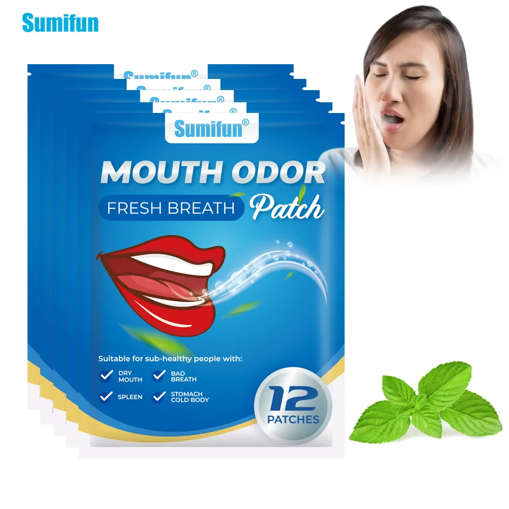 

12/36/60Pcs Sumifun Halitosis Bitter Taste Treat Patch Remove Odor Bad Breath Oral Ulcer Removal Sticker Mouth Breath Freshener