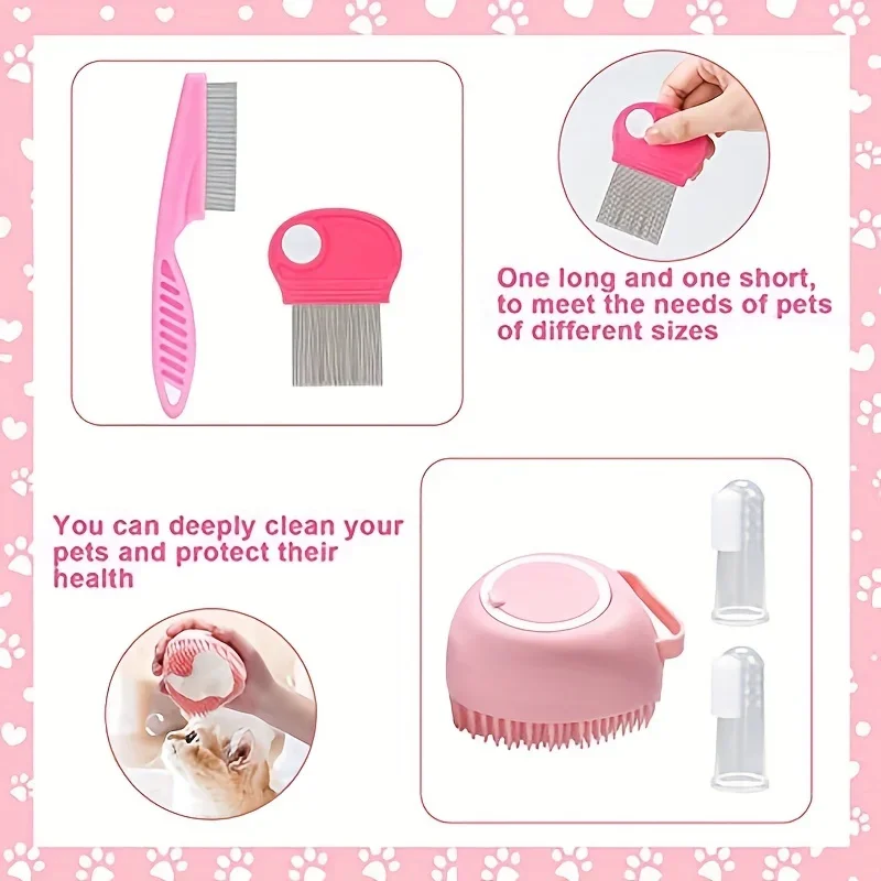 8Pcs Cat Brush Beauty Kit With Pet Nail Clippers 6 8Pcs Cat Brush Beauty Kit With Pet Nail Clippers 6
