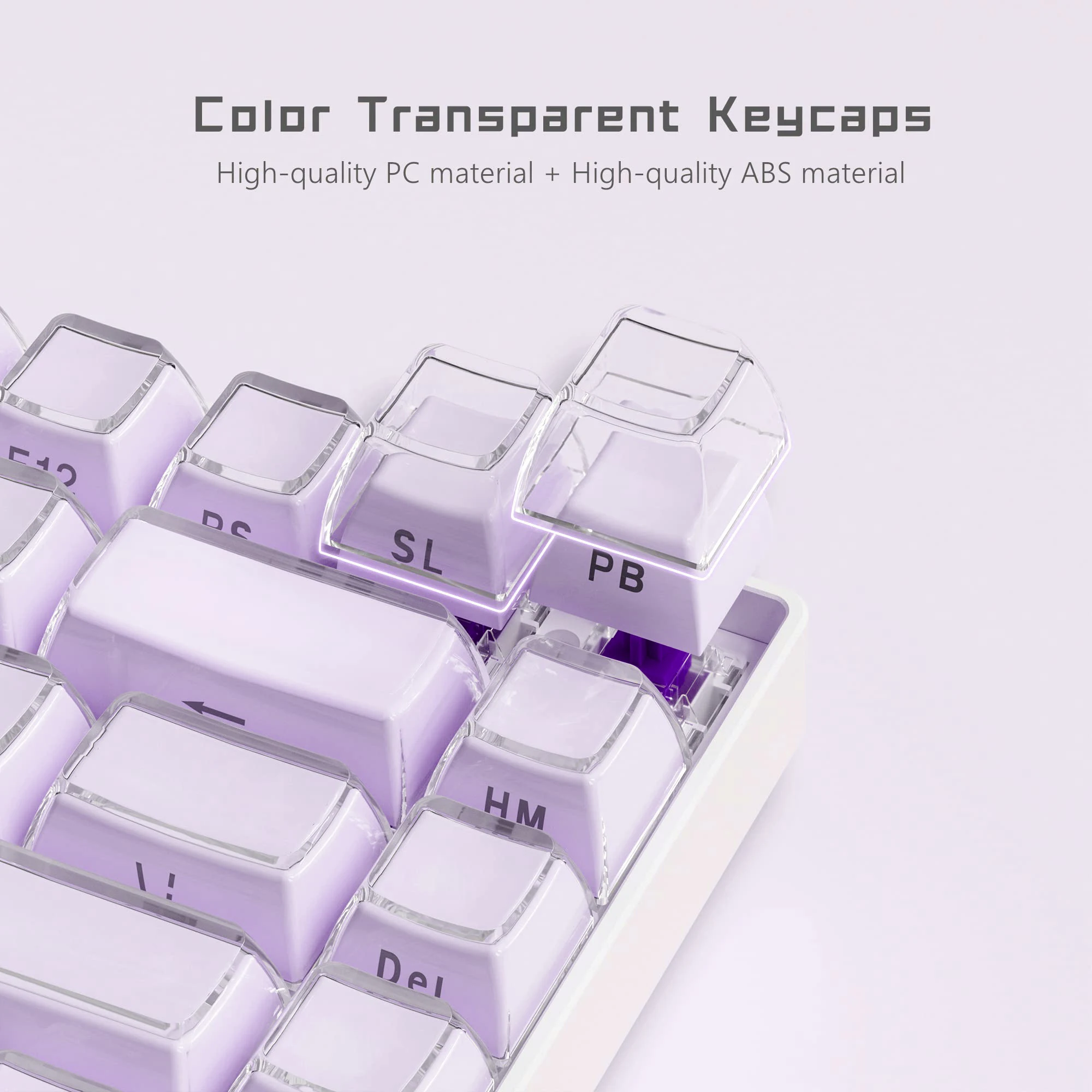 Set Di Keycap In PBT Bianco Trasparente Per Tastiera Meccanica - 113 Tasti, Profilo OEM, Retroilluminazione RGB Laterale, Compatibile Con Switch Cherry MX