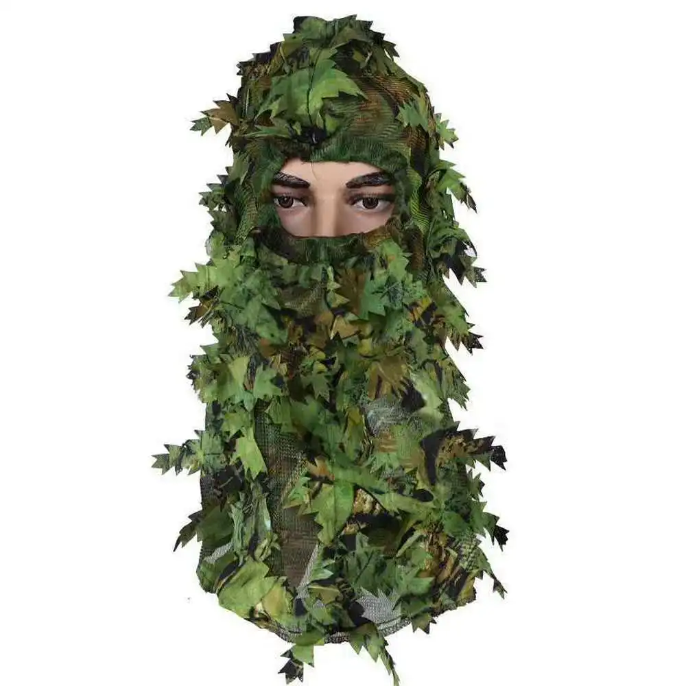 Camouflage Leafy Hat 3D Full Face Mask Headwear 2