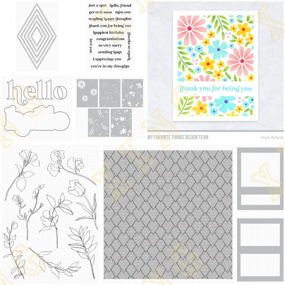 

Flower Fusion Sketchy Blooms Arrival New Metal Cutting Dies And Stamps Stencil Scrapbooking DIY Decoration Craft Embossing
