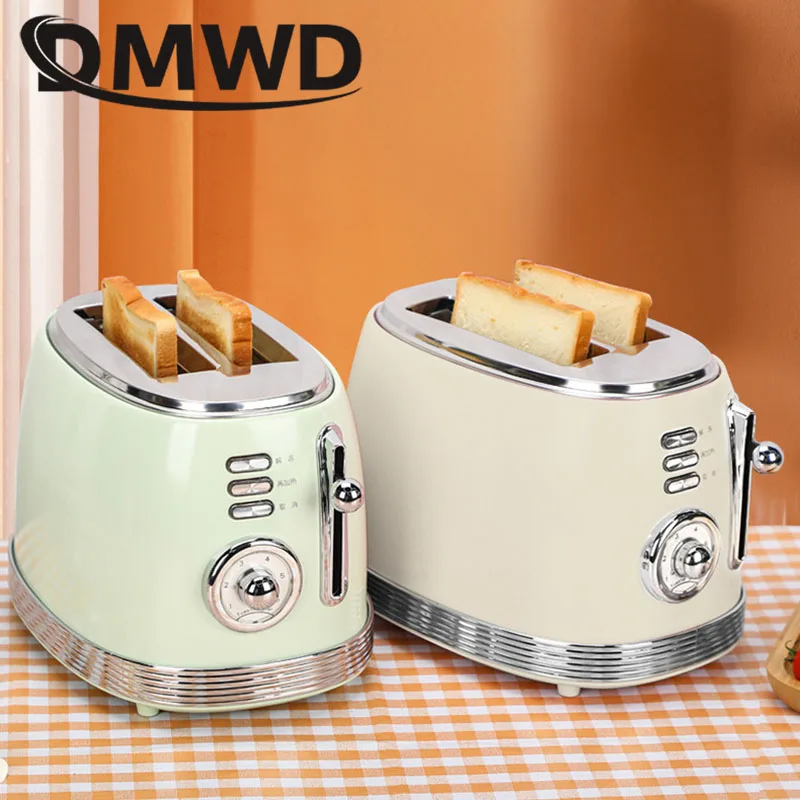 DWMD Household Electric Toaster Stainless Steel Bread Maker 2 Slices Automatic Sandwich Breakfast Machine Toast Oven Grill 220V electric toaster machine