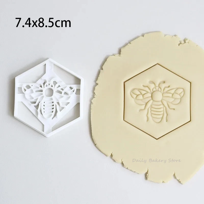 Honeycomb Honeybee Pattern Cookie Cutter & Embosser
