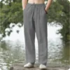 Men's Cotton Linen Pants Loose Cool Casual Long Pants Elastic Waist Long Pant Casual Large Size Streetwear Lightweight Trousers