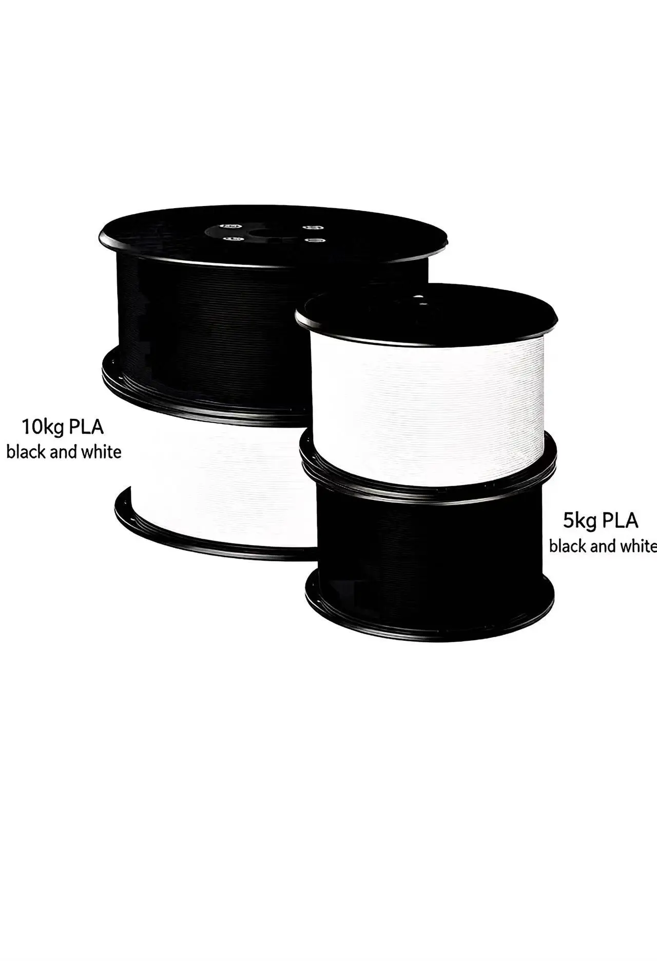5kg pla 3D 프린터 필라멘트 1.75mm - 고강도, 고순도, 무취, 막힘 없음, 스트링링 없음, 5kg 필라멘트 검정+흰색