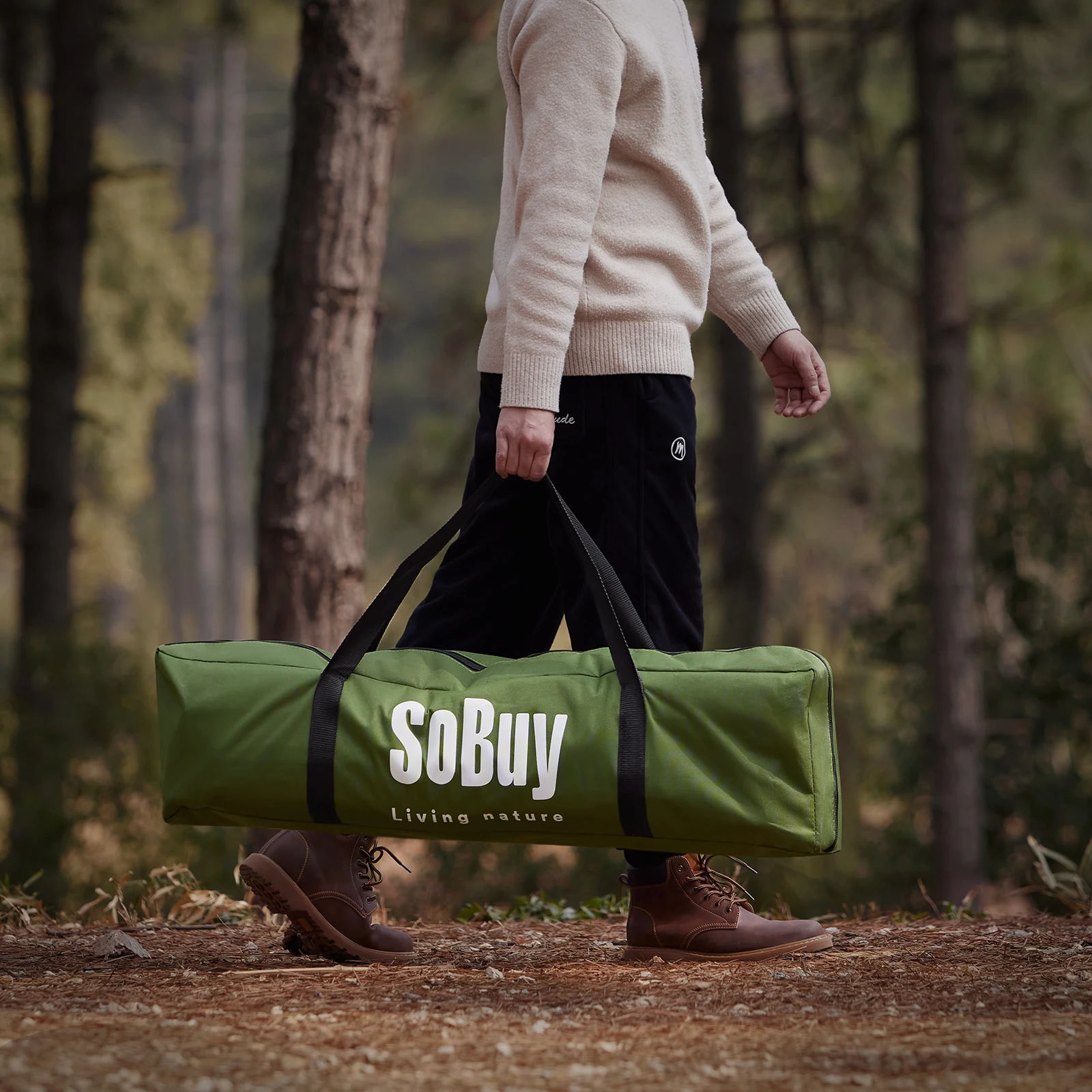 SoBuy OGS32-II-L Camping tent single tent with lamp hook and shoe storage bags 3in1 tent 2 person practical