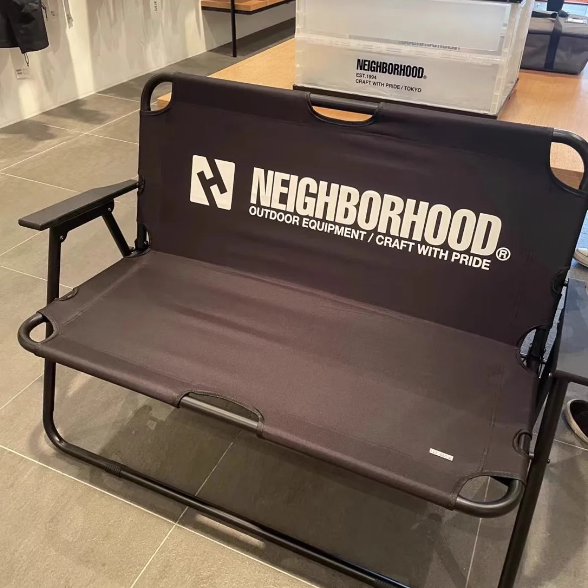 NEIGHBORHOOD NBHD SOFA home outdoor portable camping folding double black  sofa chair
