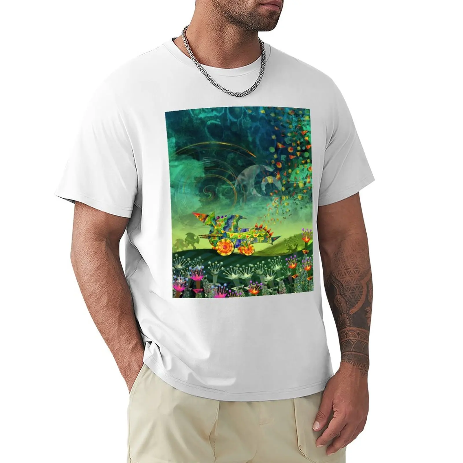 

Green Car T-Shirt summer clothes new edition mens clothing