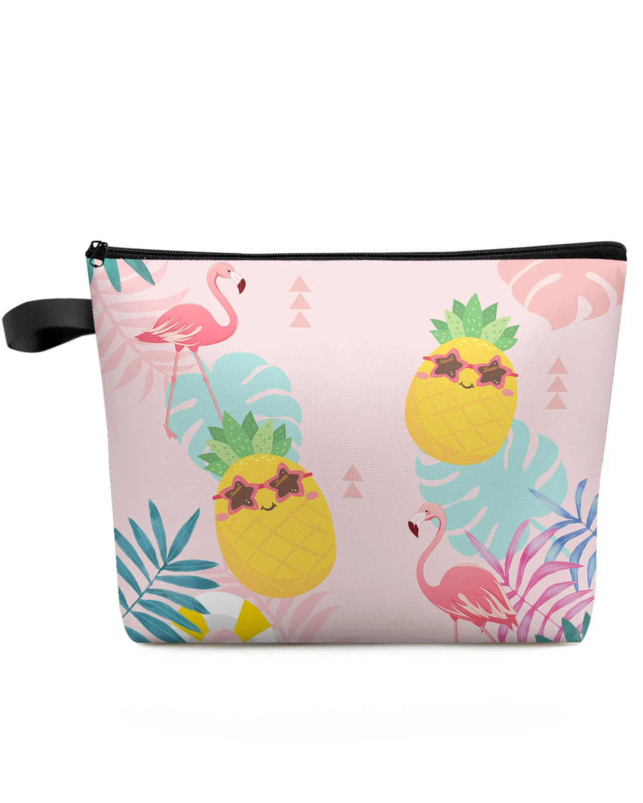 

Palm Leaf Flamingo Pineapple Large Capacity Travel Cosmetic Bag Portable Makeup Storage Pouch Women Waterproof Pencil Case