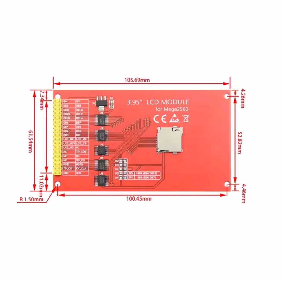 3.95 /4.0 인치 320*480 ILI9488 TFT 컬러 LCD 디스플레이 모듈 스크린 Arduino UNO Mega2560 8 비트 터치 패널