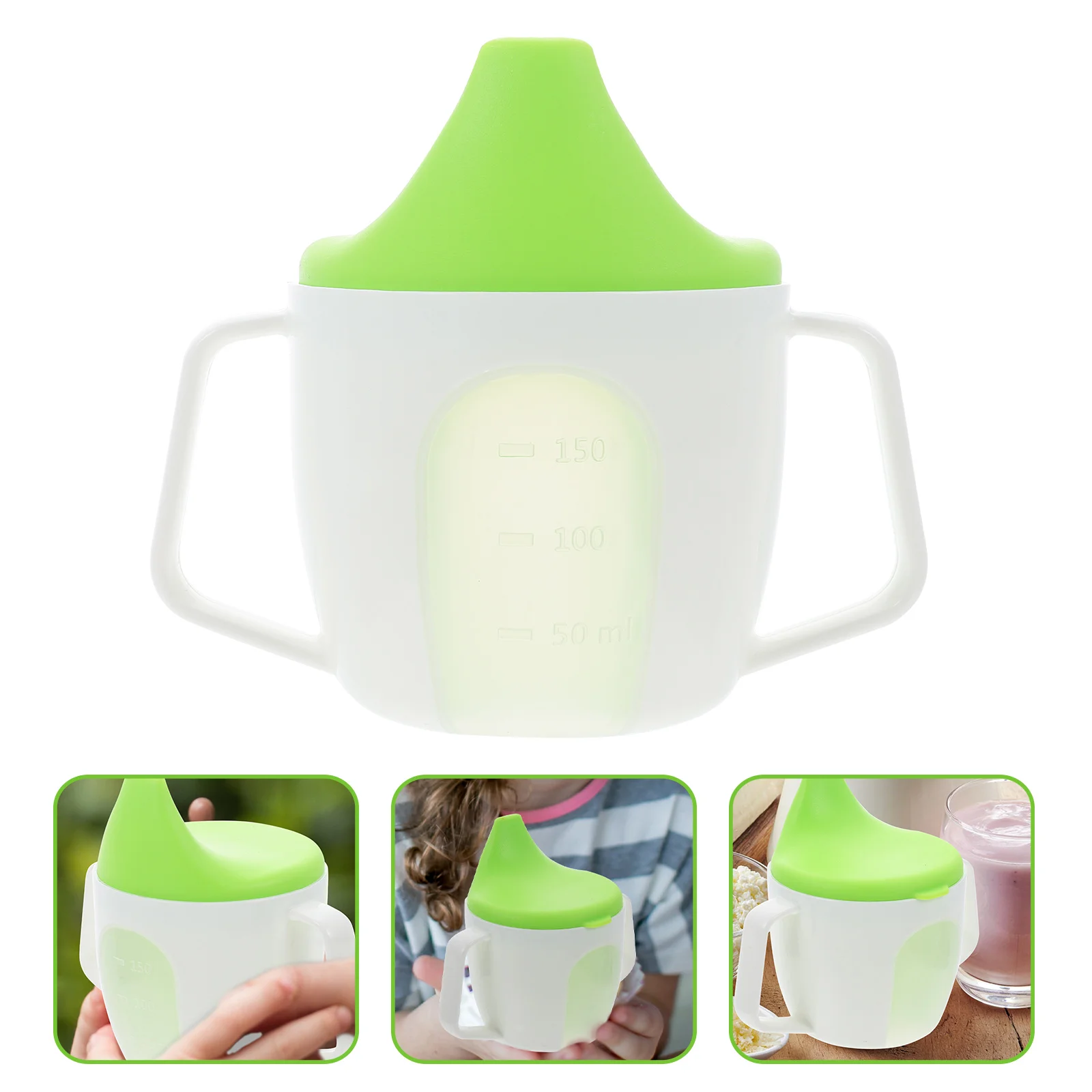 

Sippy Cup Handle Water Storage Container Milk Bottle Spill Proof Straw Cups Toddlers Lovely Baby Drinking Trainer Moms