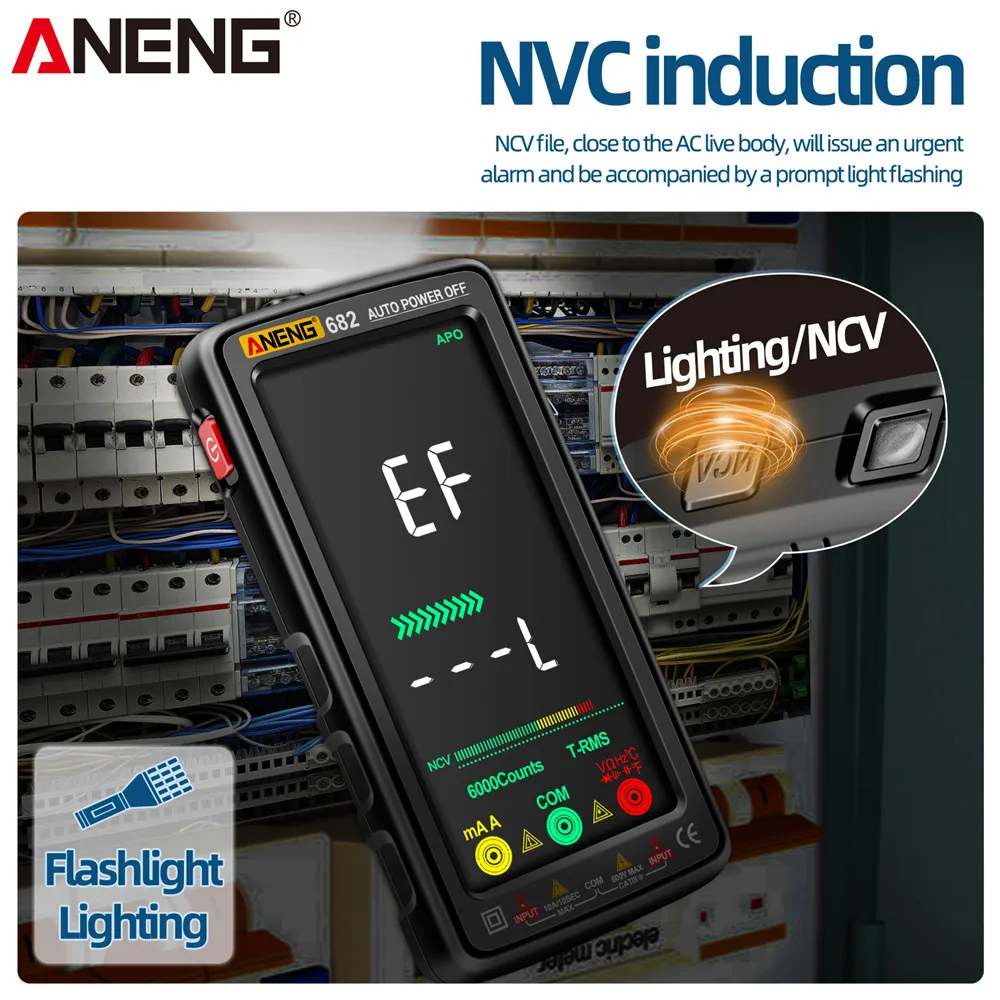 Digital Multimeter ANENG 681/682/683 Pro 6000 Count Rechargable Non-contact Voltage Tester Current Meter Electric Measuring Tool