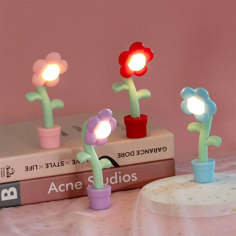 Mini lámpara de escritorio 3D de dibujos animados, flamenco/Cactus, mesa de modelado, luz nocturna LED, fiesta, hogar, oficina, dormitorio, Decoración, regalo de vacaciones, 1PC