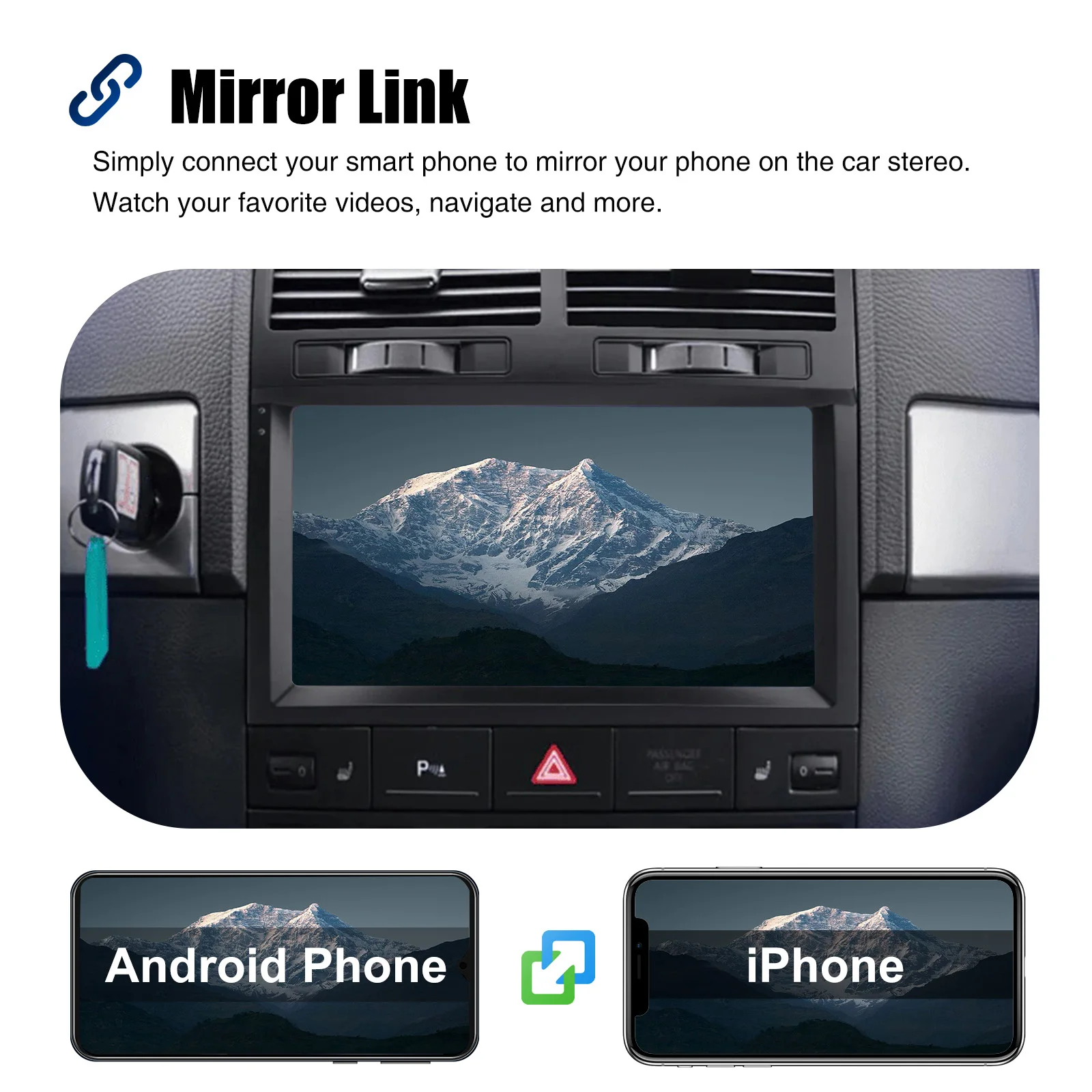 ESSGOO 9 Zoll IPS Touchscreen Für VW Touareg 7L 2003-2010 Android 15 Autoradio Wireless Apple Carplay Android Auto GPS Navigation WIFI Lenkradfernbedienung RDS FM Bluetooth USB Spiegel Link ASP Sound Multimedia Player – Detail 12