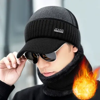 겨울과 노인을위한 새로운 아크릴 모직 모자 두꺼운 니트 모자 야외 감기 보호 및 따뜻함