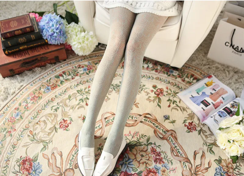 Sexy Frauen Strümpfe Carving Frauen Strumpfhosen Spitze Frau Seide Strumpfhosen Aushöhlen Enge Frau Tattoo Collant Femme Lolita Strümpfe – Detail 19