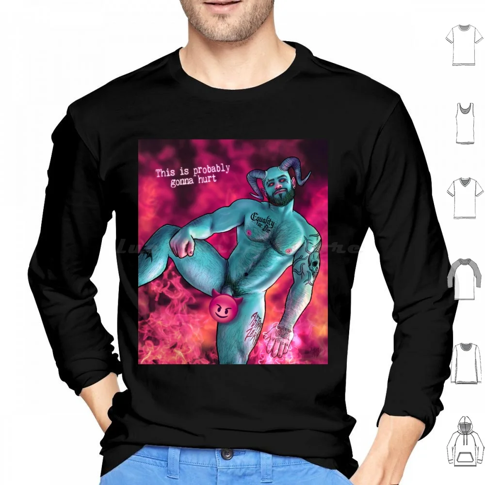 

Gonna Hurt Hoodie cotton Long Sleeve Monster Equality Queer Bear Pup Muscle Bear Comic Astra Zero Pride