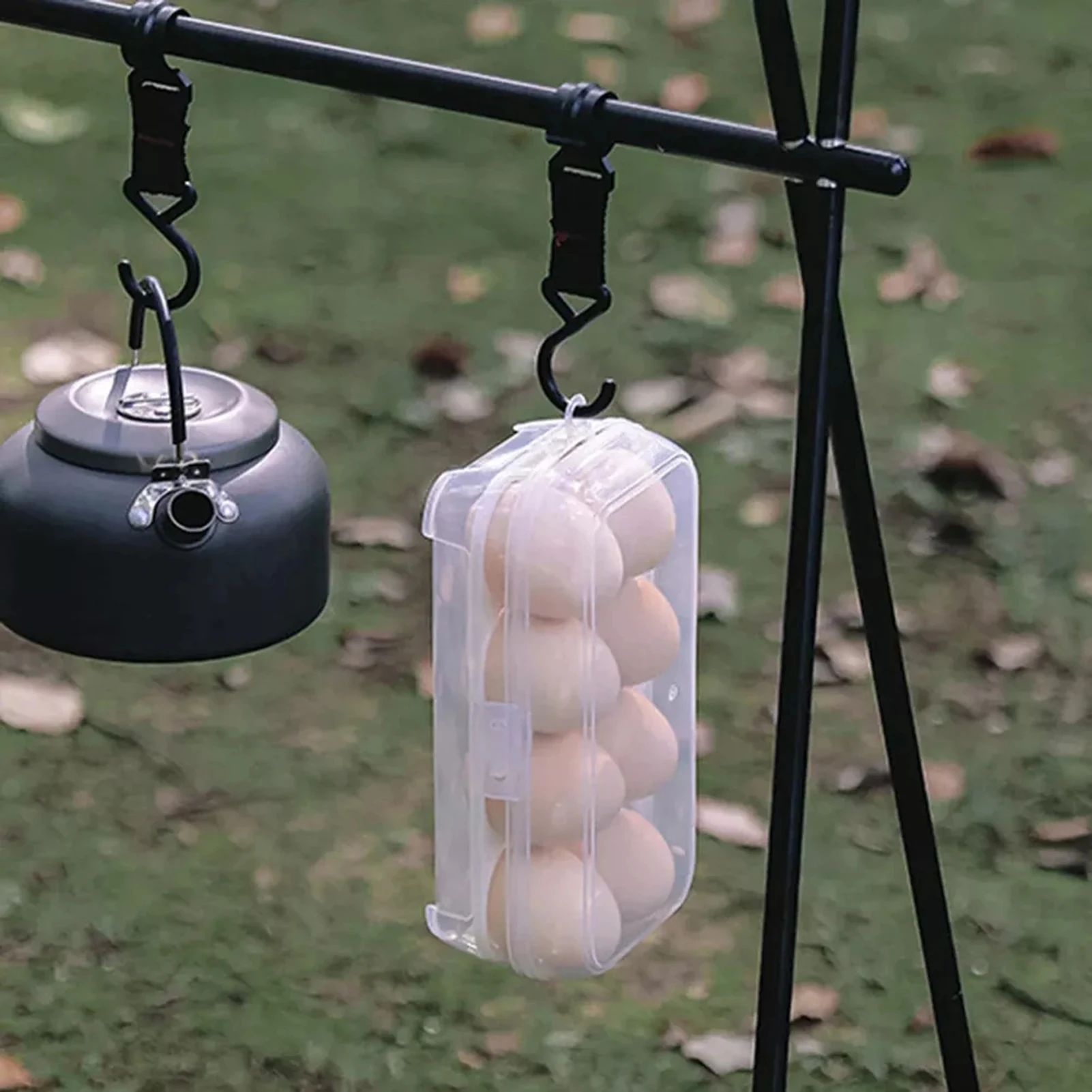 Portable Egg Box 3/4/8 Grids Portable Egg Box Outdoor Transparent Egg Organizer Box For Camping Picnic Barbecue Practical Outdoor Accessories 1pc